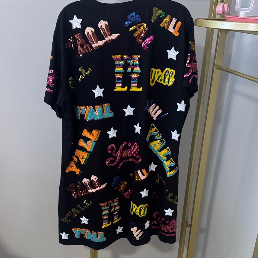 QUEEN OF SPARKLES Ya’ll t-shirt dress. - Picture 3 of 3